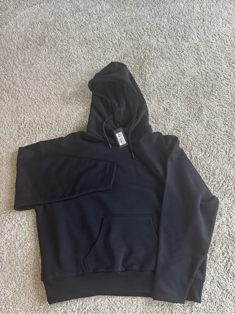 Women's Black Crewneck-Style Hoodie Sweater - Unbranded
